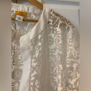 Ruby Rd. White Lace Overlay Kimono